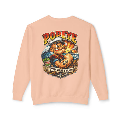 Popeye Graphic Crewneck Sweatshirt — "I Yam What I Yam" Vintage Sailor Tee