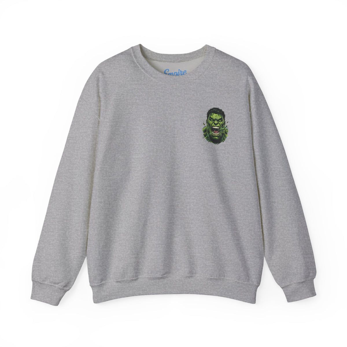 Hulk Graphic Crewneck Sweatshirt — Bruce Banner Movie Poster Design