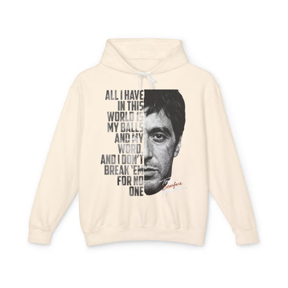 Tony Montana Hoodie — 'All I Have in This World...' Scarface Portrait Quote Pullover