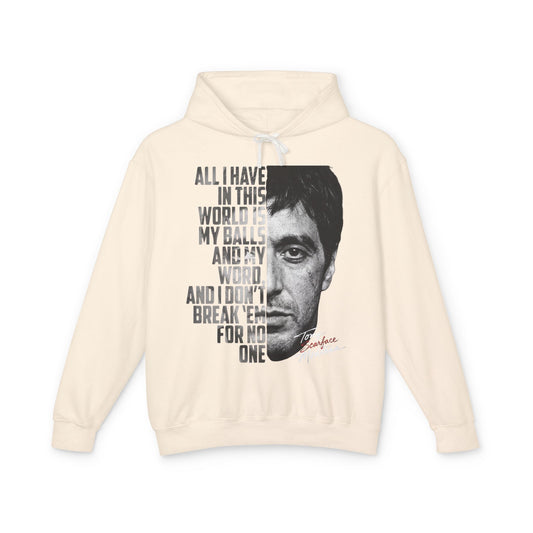 Tony Montana Hoodie — 'All I Have in This World...' Scarface Portrait Quote Pullover