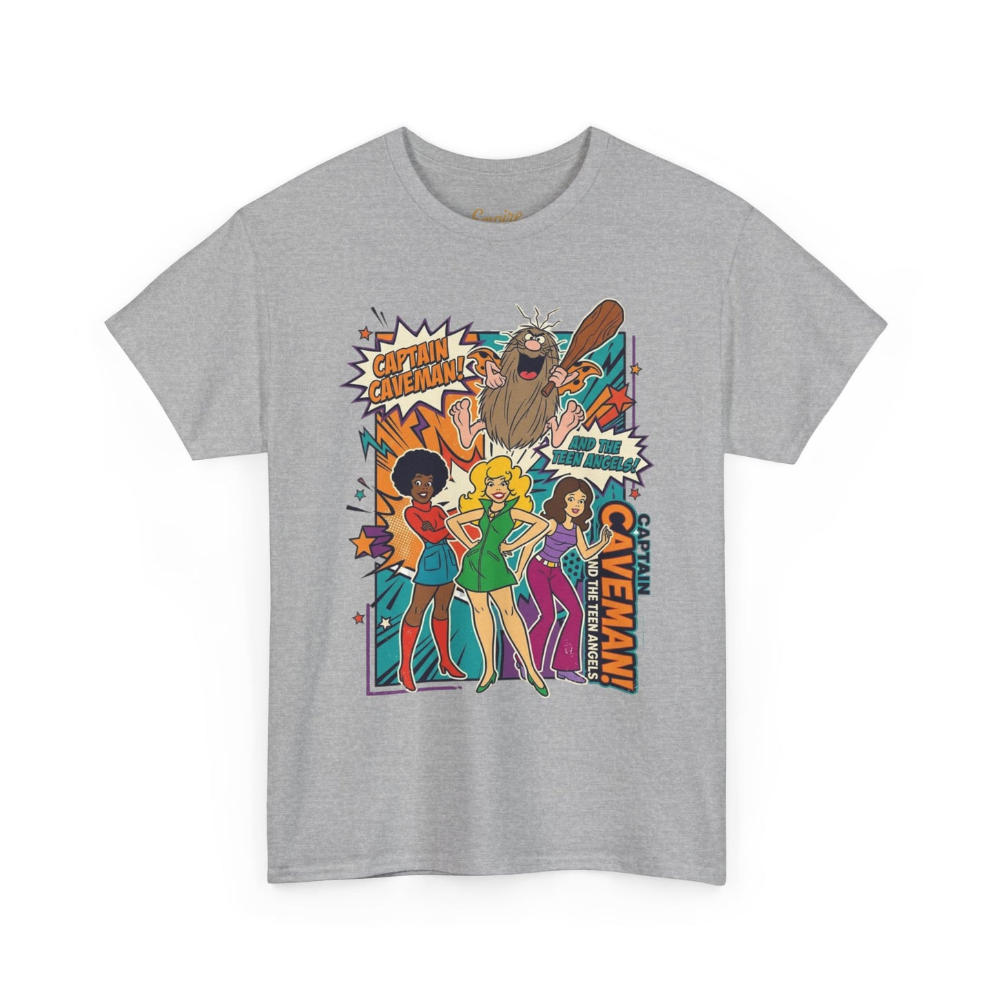 Caveman Comic Tee — Retro Pop-Art Caveman Graphic T-Shirt