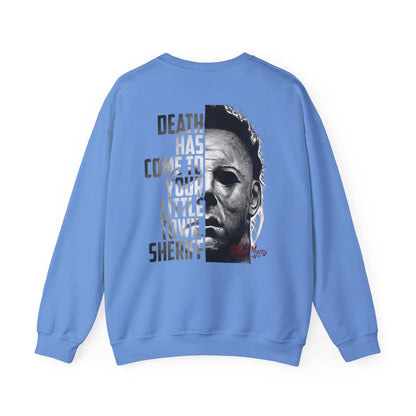 Horror Michael Myers "Death Has Come to Your Little Town, Sheriff" Back Print