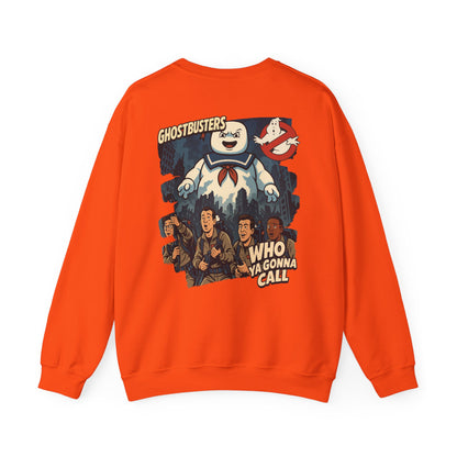 Ghostbusters Crewneck Sweatshirt — Stay Puft & "Who Ya Gonna Call" Graphic