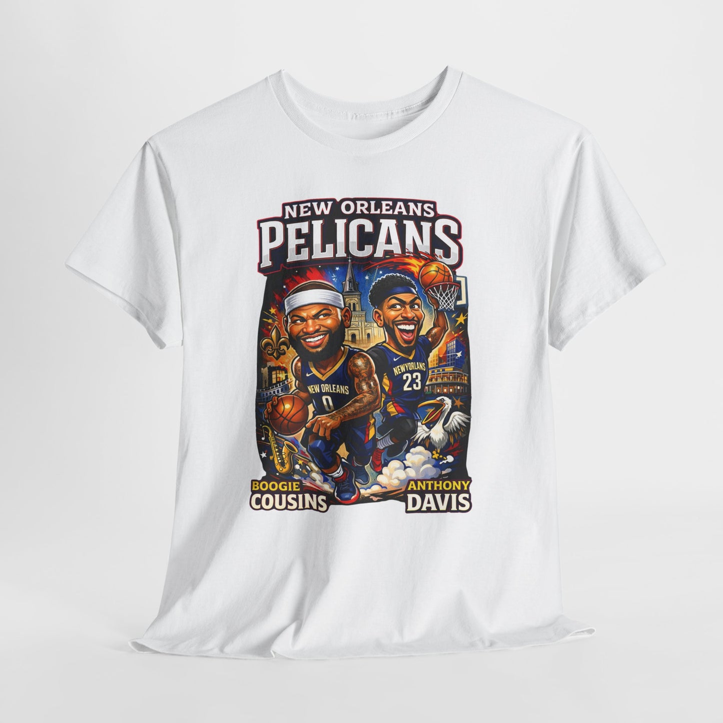 New Orleans Pelicans Basketball T‑Shirt — Boogie Cousins & Anthony Davis Graphic Tee