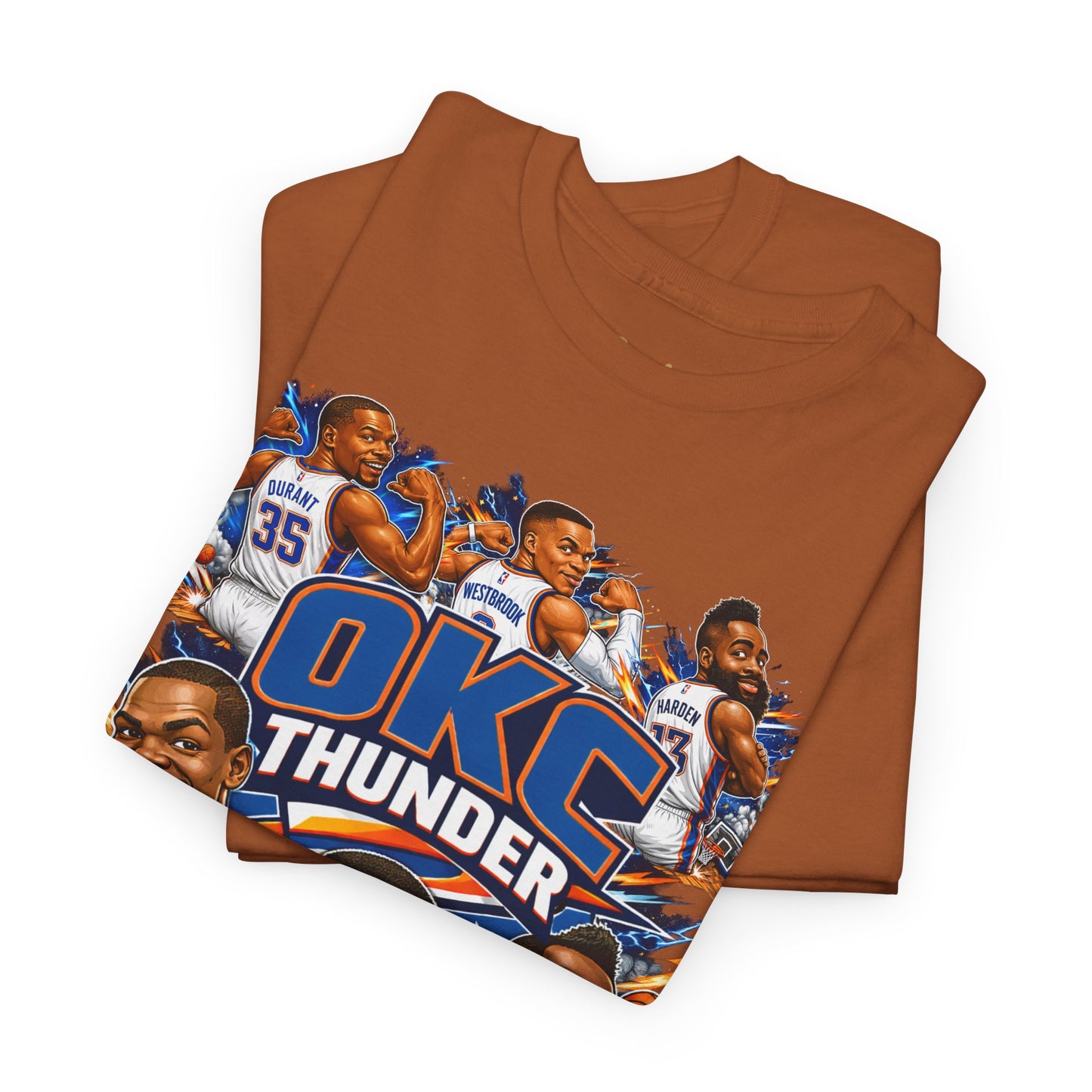 OKC Thunder Caricature Basketball T-Shirt — Team Players Graphic Tee