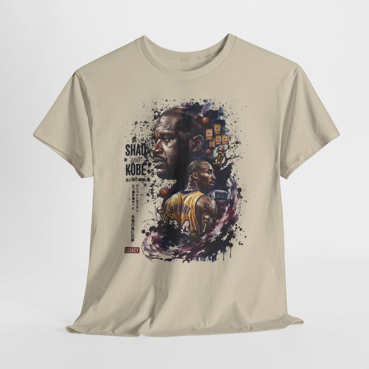 Kobe & Shaq Lakers Tee, Unisex Heavy Cotton T-Shirt, Basketball Fan Apparel, Sports Gift, Retro Basketball Graphic