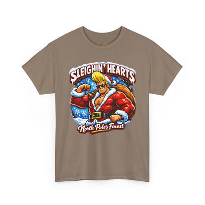 Johnny B 'Sleighin' Hearts' Christmas Tee — 'Where The Ho Ho Hos At' Holiday T-Shirt
