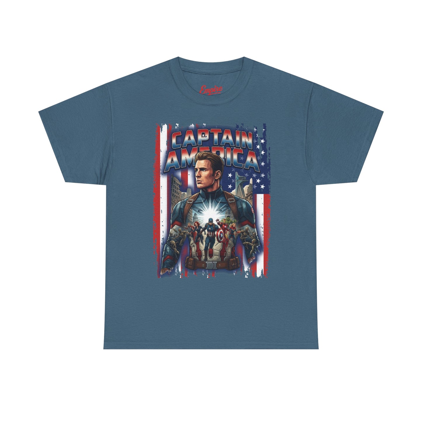 Captain America Graphic Tee - Patriotic Superhero Movie Poster T-Shirt