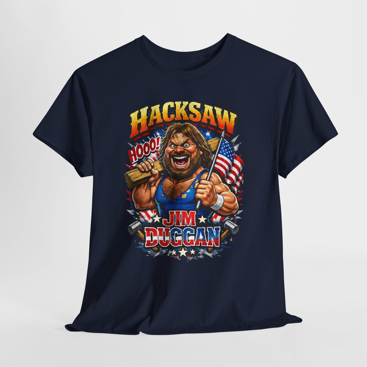 Jim Duggan “Hacksaw” Graphic Tee – Retro Wrestling Fan Shirt