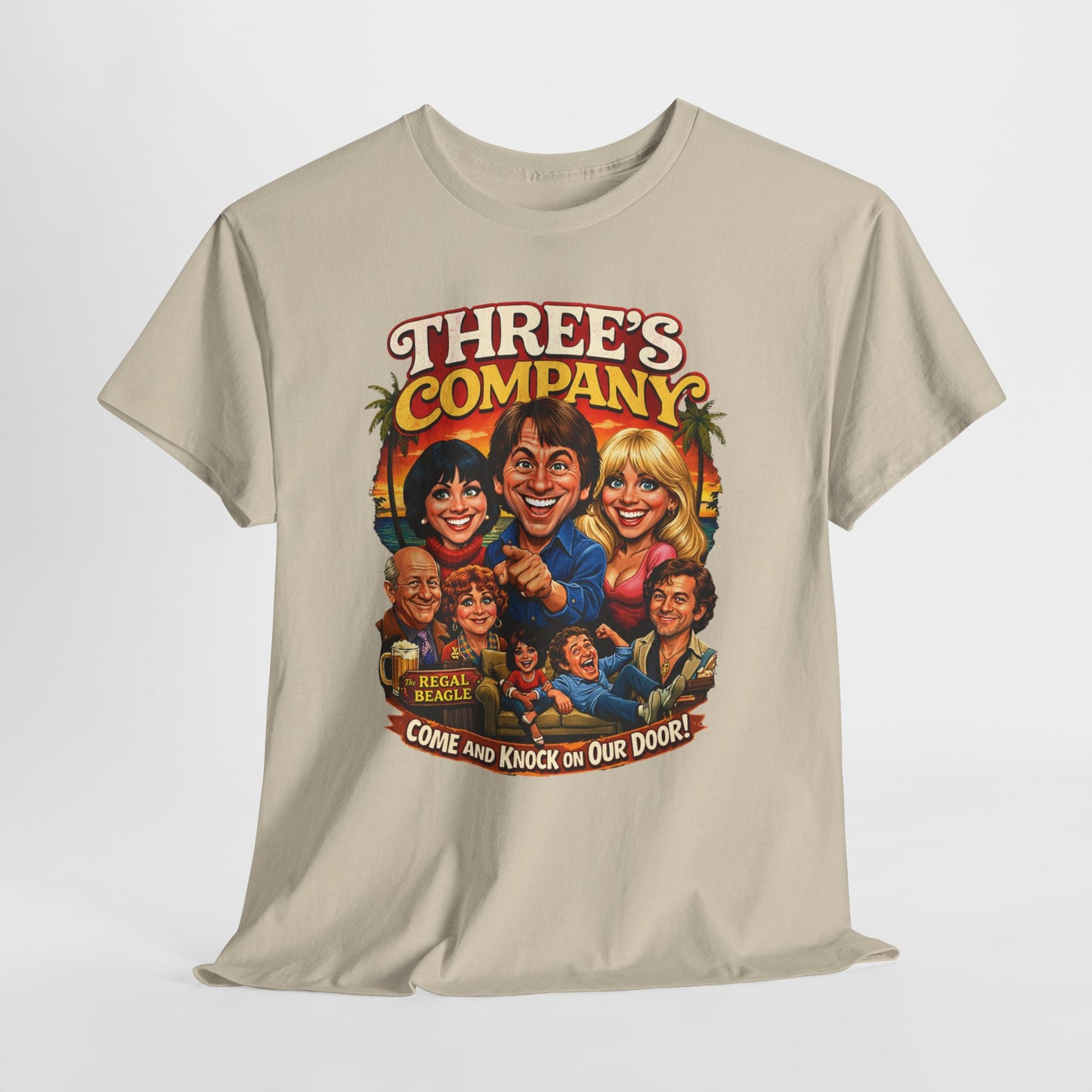Three's Company Vintage TV Tee — Retro Sitcom Graphic T-Shirt