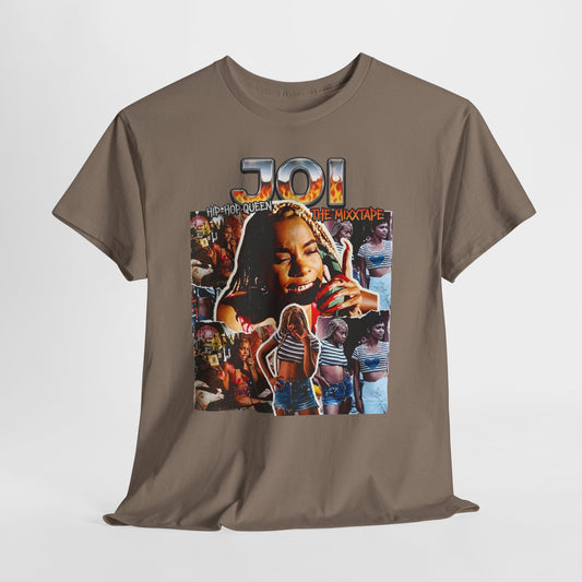 Retro Collage 'JOI' Graphic Tee — Vintage Portraits & Summer Vibes