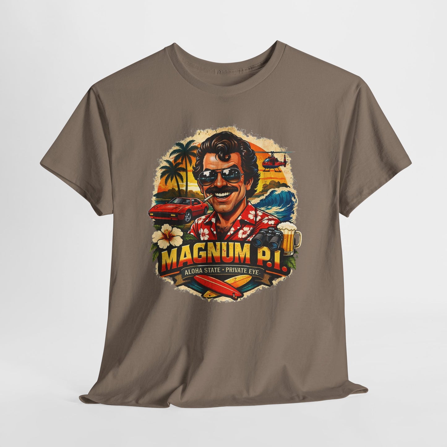 Retro Detective TV Graphic Tee — 'Magnum P.I.' Vintage Island Vibe T-Shirt