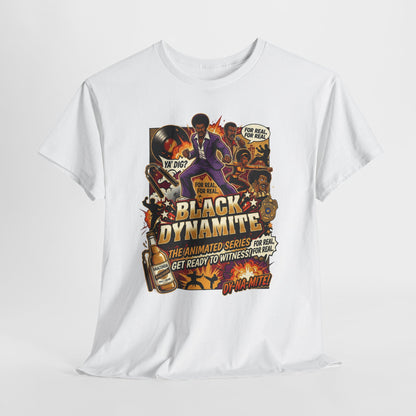 Black Dynamite Graphic Tee — Vintage Blaxploitation Movie Poster Shirt