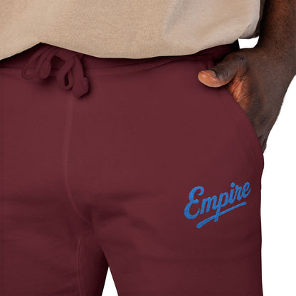 Empire Signature Embroidered Sweatpants — Minimal Fleece with Carolina Blue 'Empire' Logo