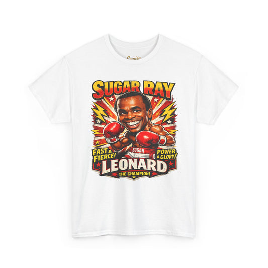 Vintage Boxing Champion Tee – “Sugar Ray Leonard” Graphic Shirt