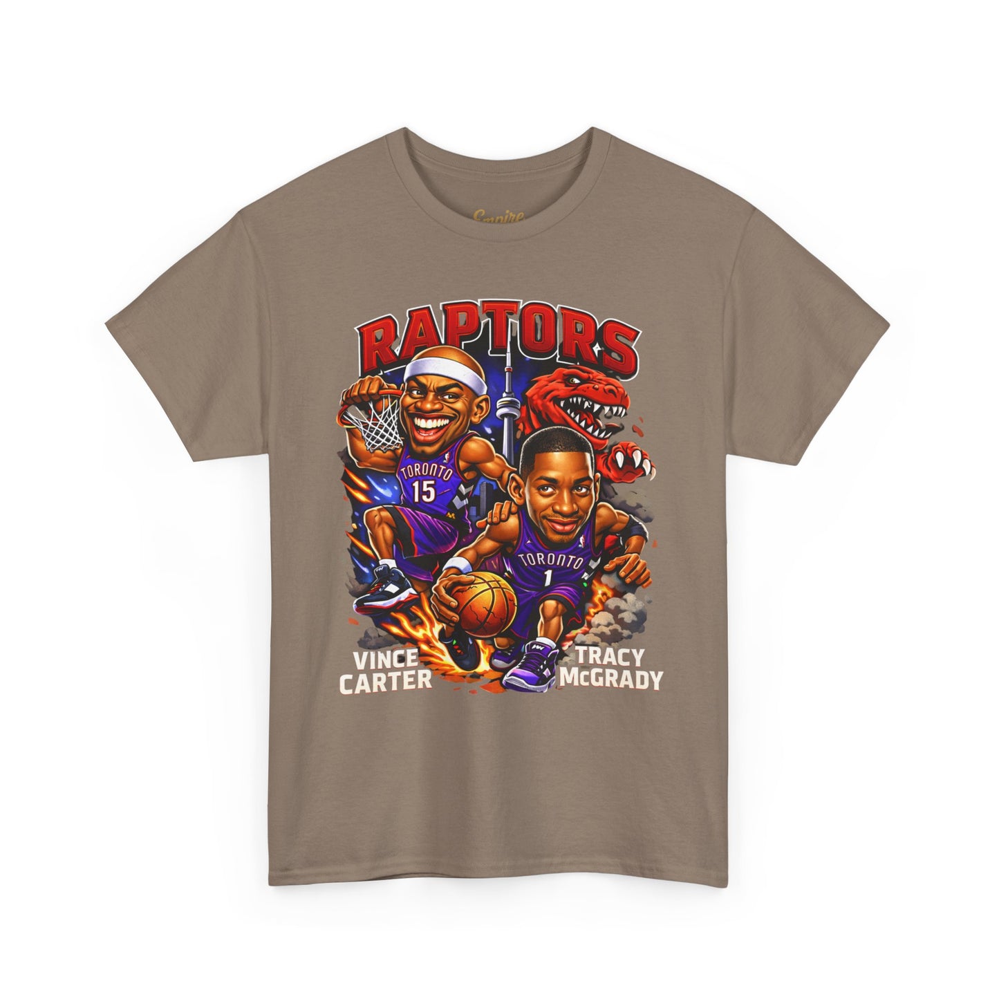 Raptors Basketball Tee — Vintage Cartoon Players Graphic Shirt