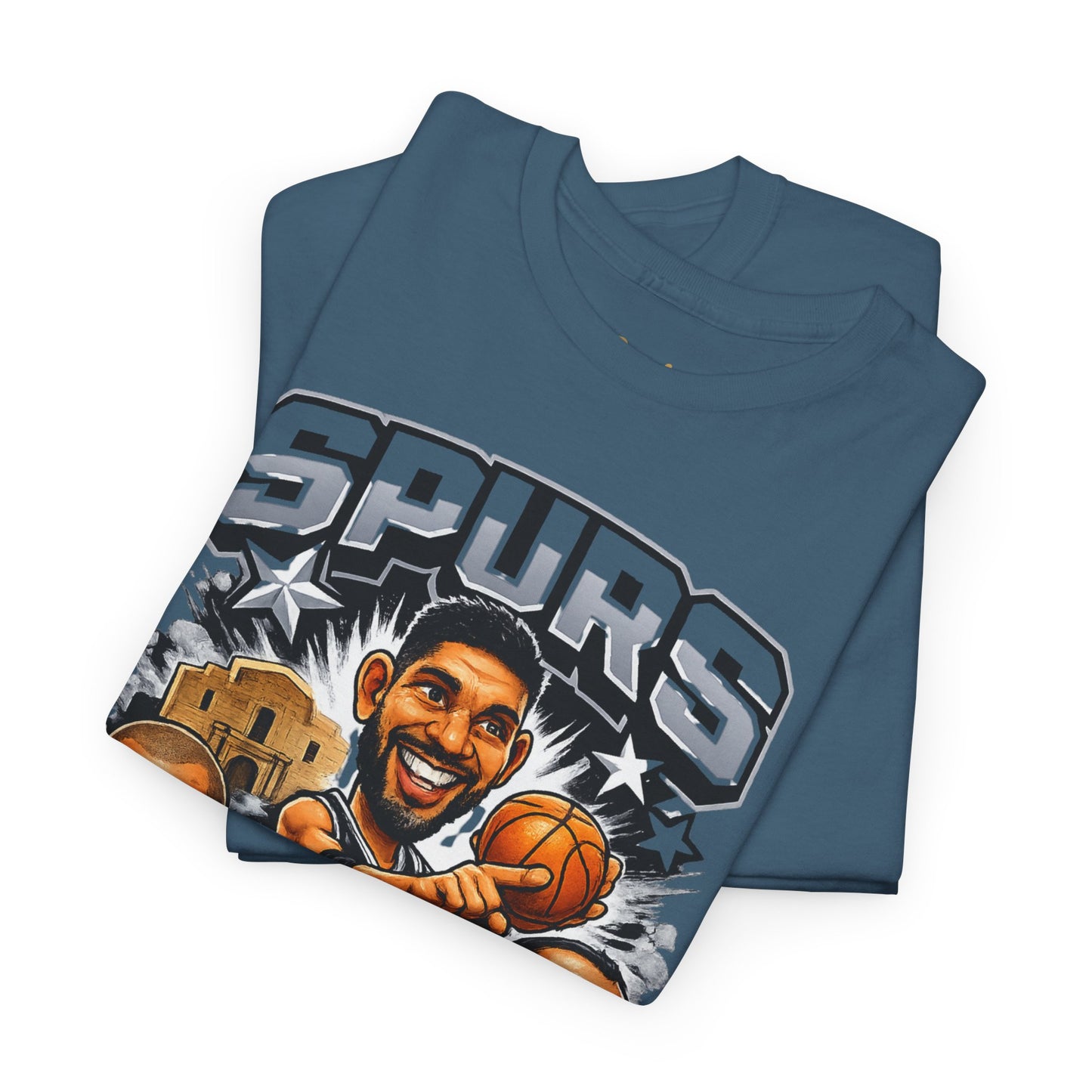 Spurs Legends T-Shirt — Parker, Duncan & Ginobili Cartoon Basketball Tee