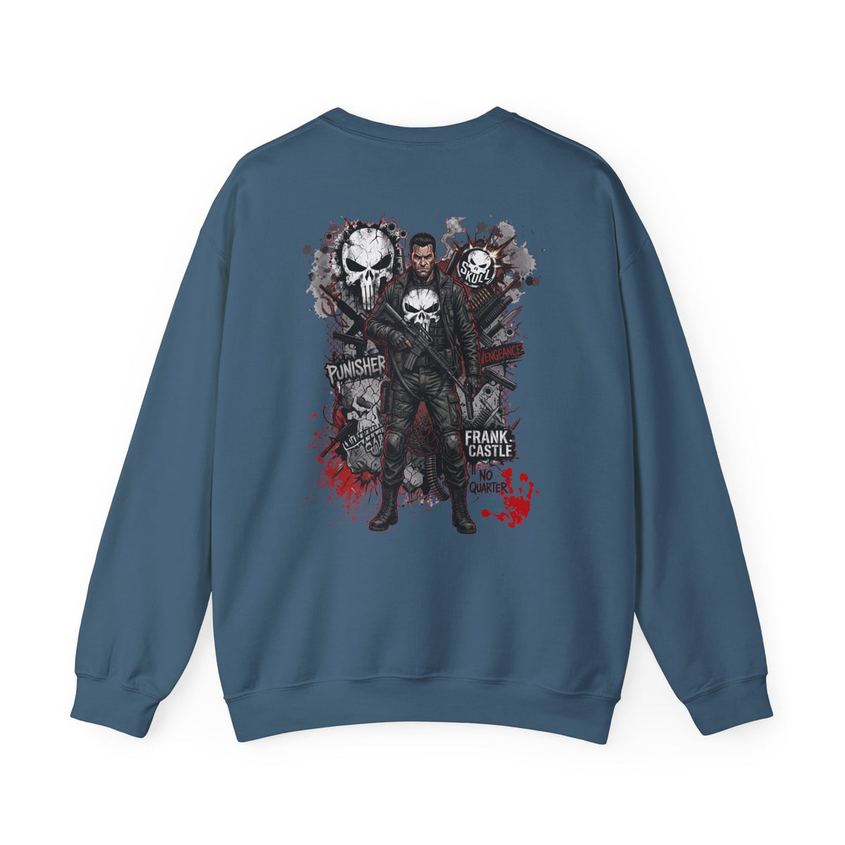 Punisher Graphic Crewneck Sweatshirt — Frank Castle Skull Design