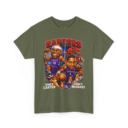 Raptors Basketball Tee — Vintage Cartoon Players Graphic Shirt