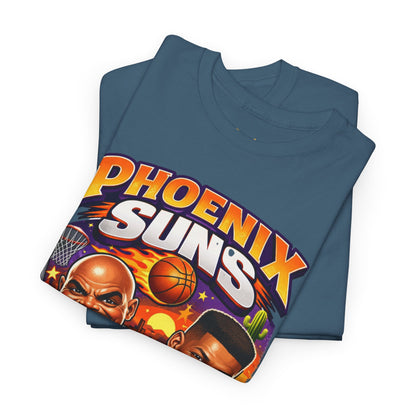 Phoenix Suns Barkley & K.J. Graphic Tee — Retro Basketball Cartoon Shirt