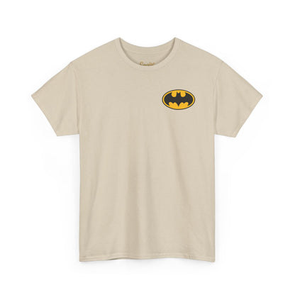 Batman Graphic Tee — Retro Logo & Dark Knight Back Print
