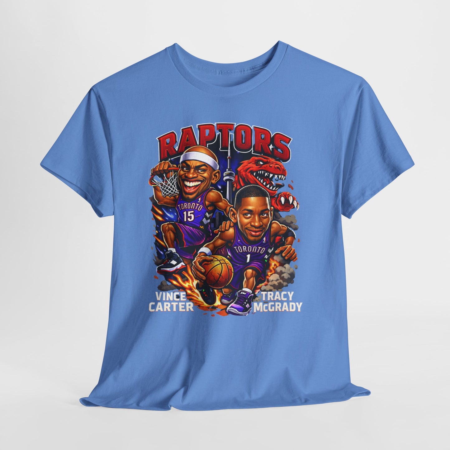 Raptors Basketball Tee — Vintage Cartoon Players Graphic Shirt