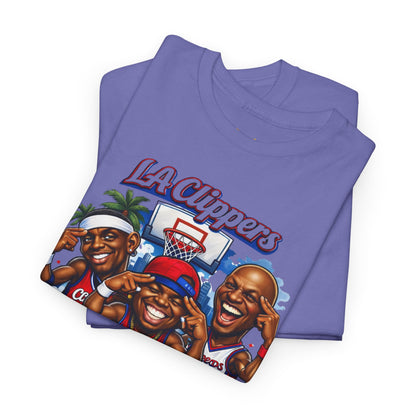 LA Clippers Cartoon Roster Tee — "The Knuckleheads" Team Graphic T-Shirt