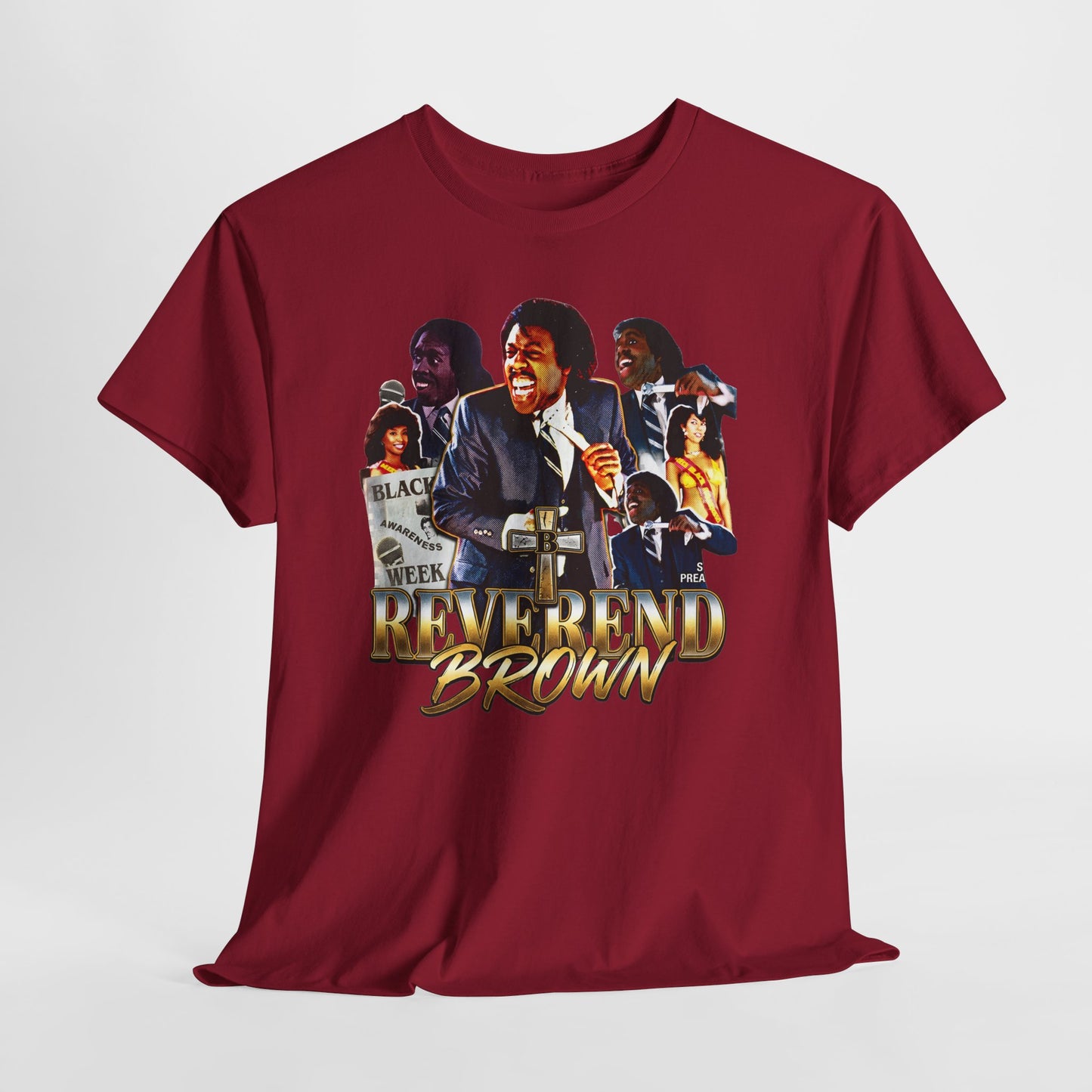 Reverend Brown Vintage Coming To America Collage T-Shirt