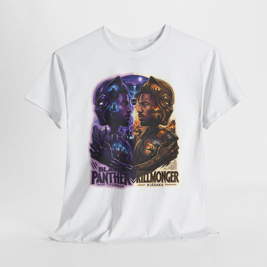 Black Panther vs Killmonger Graphic Tee — Retro Superhero Movie Poster T-Shirt