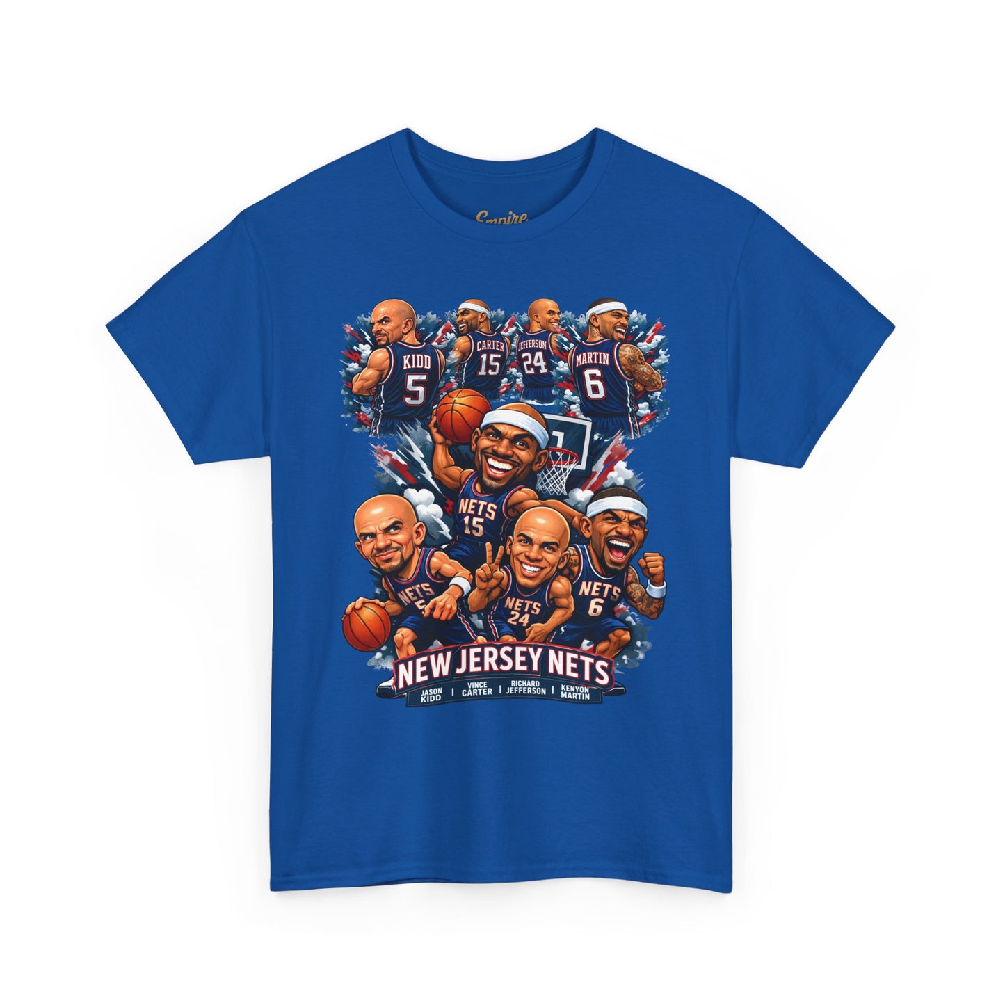 New Jersey Nets Vintage Team Collage T-Shirt — Classic NBA Legends Fan Tee