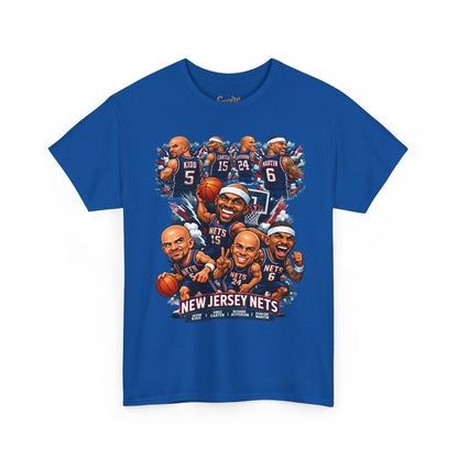 New Jersey Nets Vintage Team Collage T-Shirt — Classic NBA Legends Fan Tee