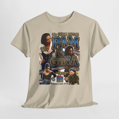 Pam & Gina Throwback Collage T-Shirt — 90s TV Queens Graphic Tee