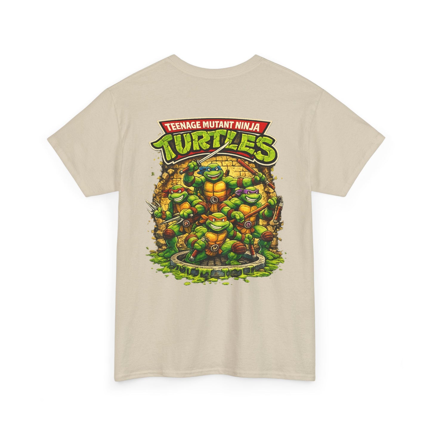 Teenage Mutant Ninja Turtles Graphic Tee — Retro TMNT Logo & Group Back Print