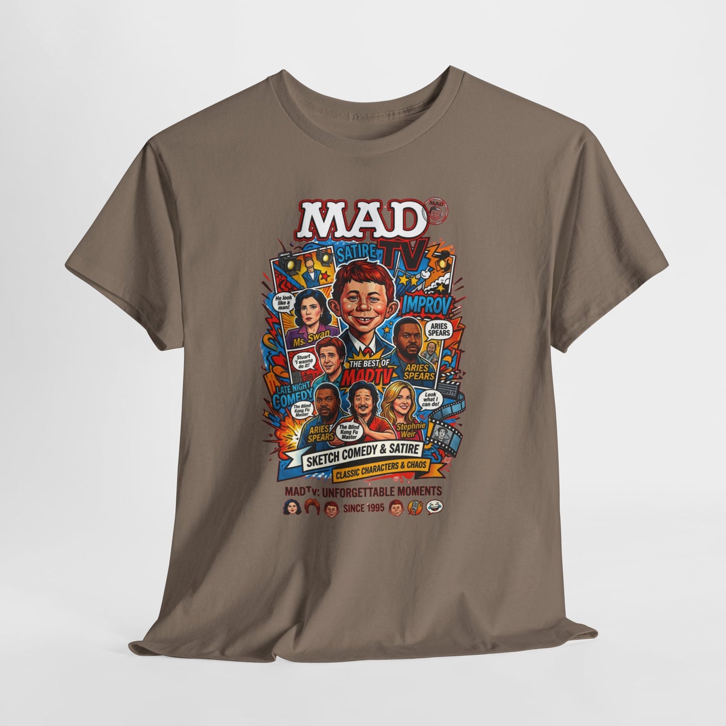 MAD Magazine Collage Graphic Tee — Vintage Pop Culture Humor Shirt