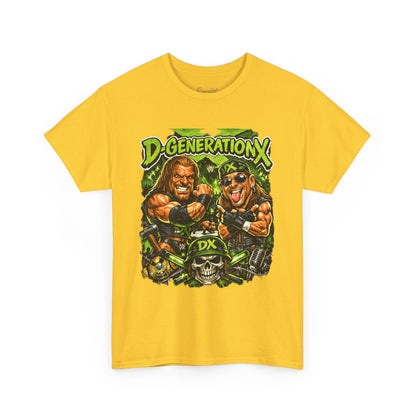 D-Generation X Retro Wrestling Tee — DX Skull & Heroes Graphic T-Shirt