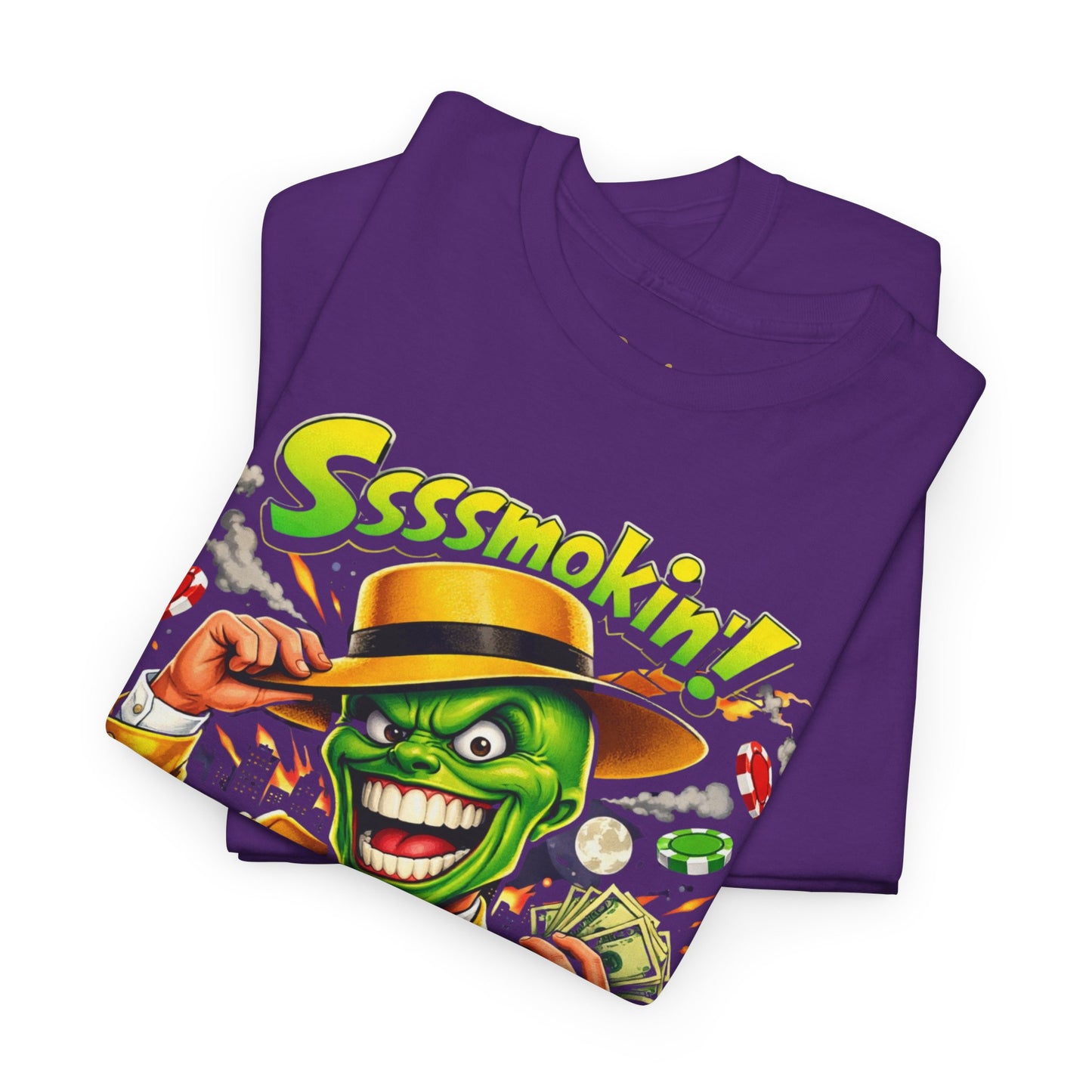 The Mask Graphic Tee — 'Ssssmokin!' Retro Movie Design