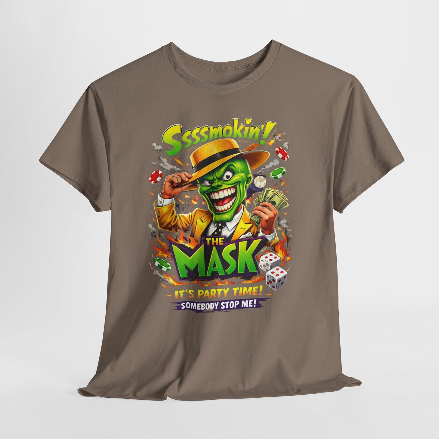 The Mask Graphic Tee — 'Ssssmokin!' Retro Movie Design