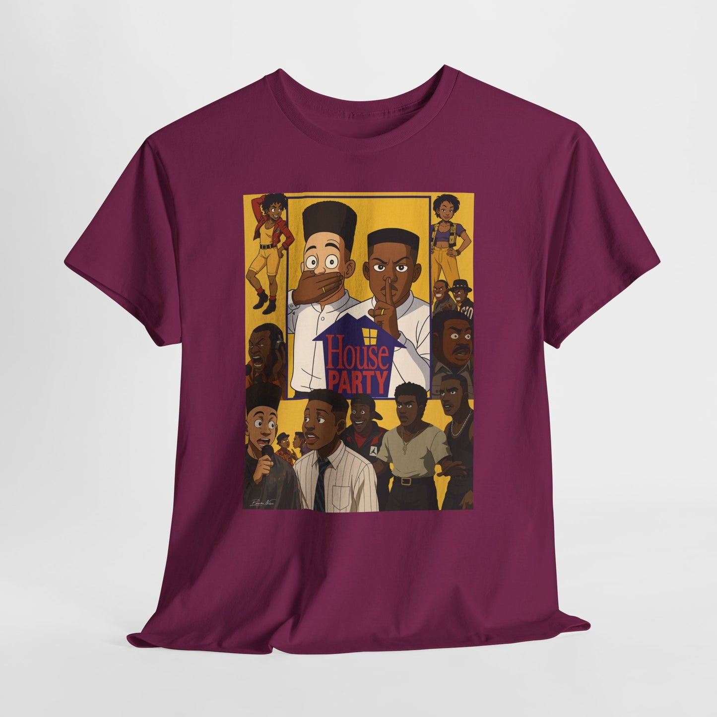Party House Retro Unisex Heavy Cotton Tee | Vintage Vibe, Casual Wear, Party Shirt, Gift for Friends, Retro Fashion, Unisex T-Shirt