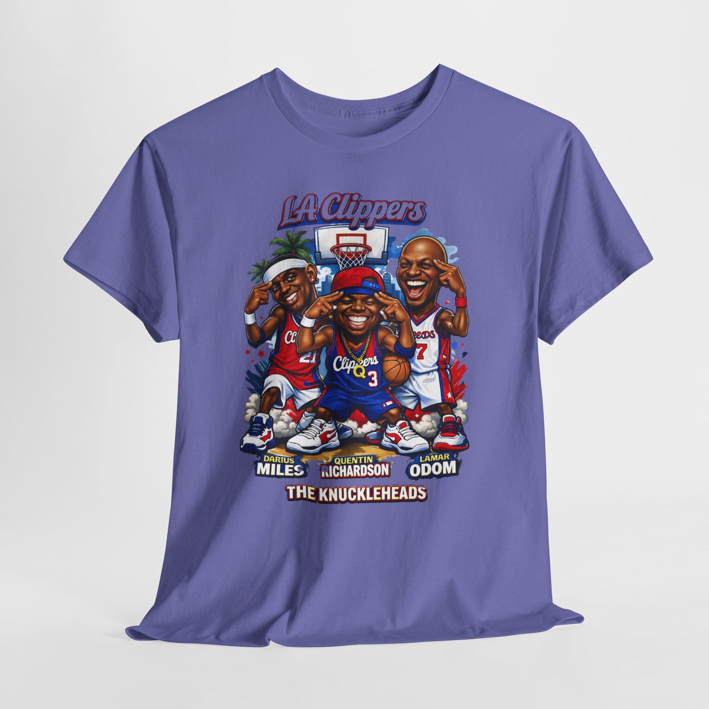LA Clippers Cartoon Roster Tee — "The Knuckleheads" Team Graphic T-Shirt