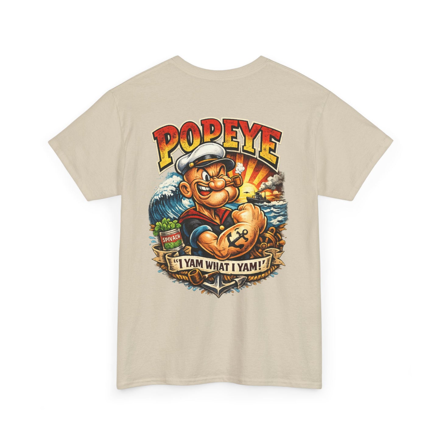 Popeye Graphic Tee — "I Yam What I Yam" Vintage Cartoon T-Shirt
