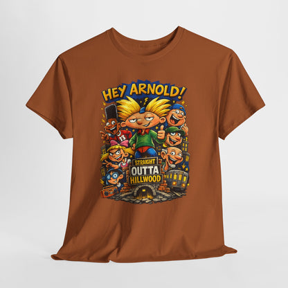 Hey Arnold! Cartoon Graphic Tee — "Straight Outta Hillwood" Nostalgia Shirt