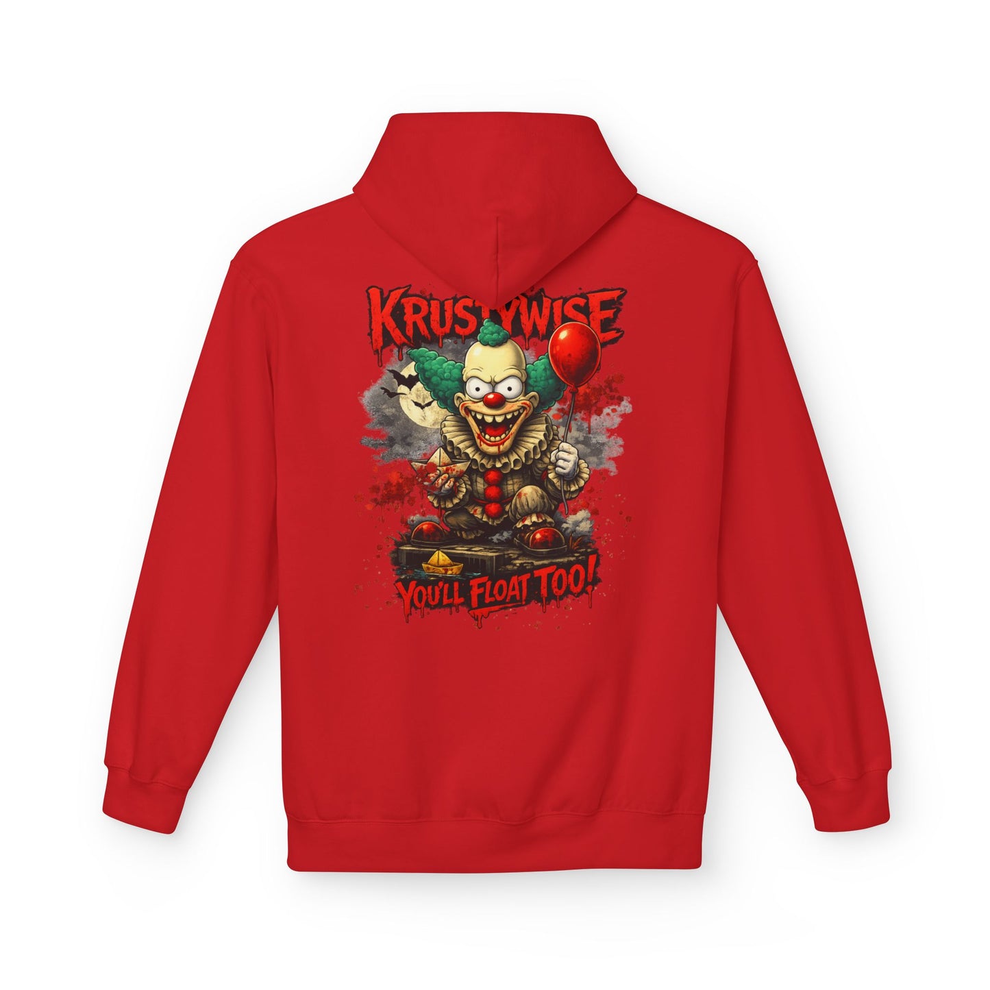 'Krustywise' Creepy Clown Design, "You’ll Float Too" Midweight Softstyle Fleece Hoodie