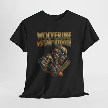 Wolverine vs Sabretooth Tee — Vintage Comic Battle Graphic T-Shirt