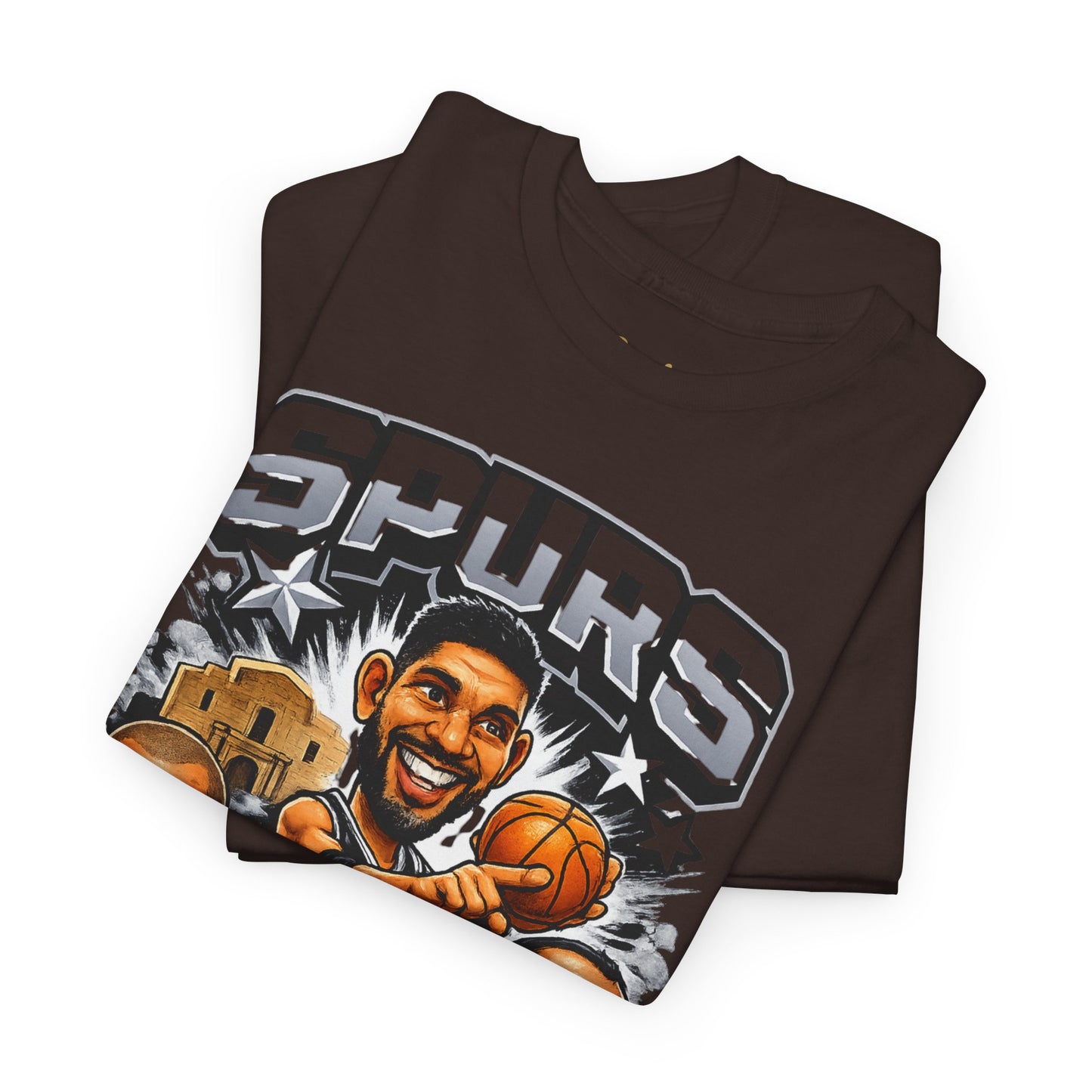 Spurs Legends T-Shirt — Parker, Duncan & Ginobili Cartoon Basketball Tee