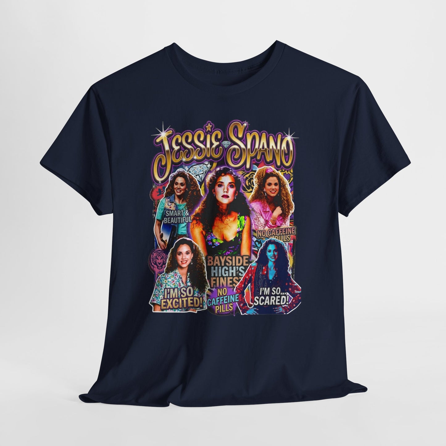 Retro Collage Graphic Tee — Jessie Spano Vintage TV Quote Shirt