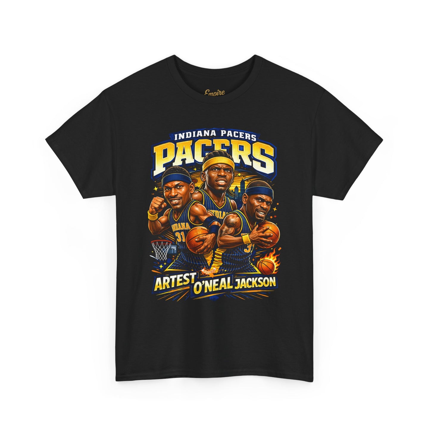 Indiana Pacers Vintage Players Graphic Tee — "Pacers" O'Neal & Jackson Tribute