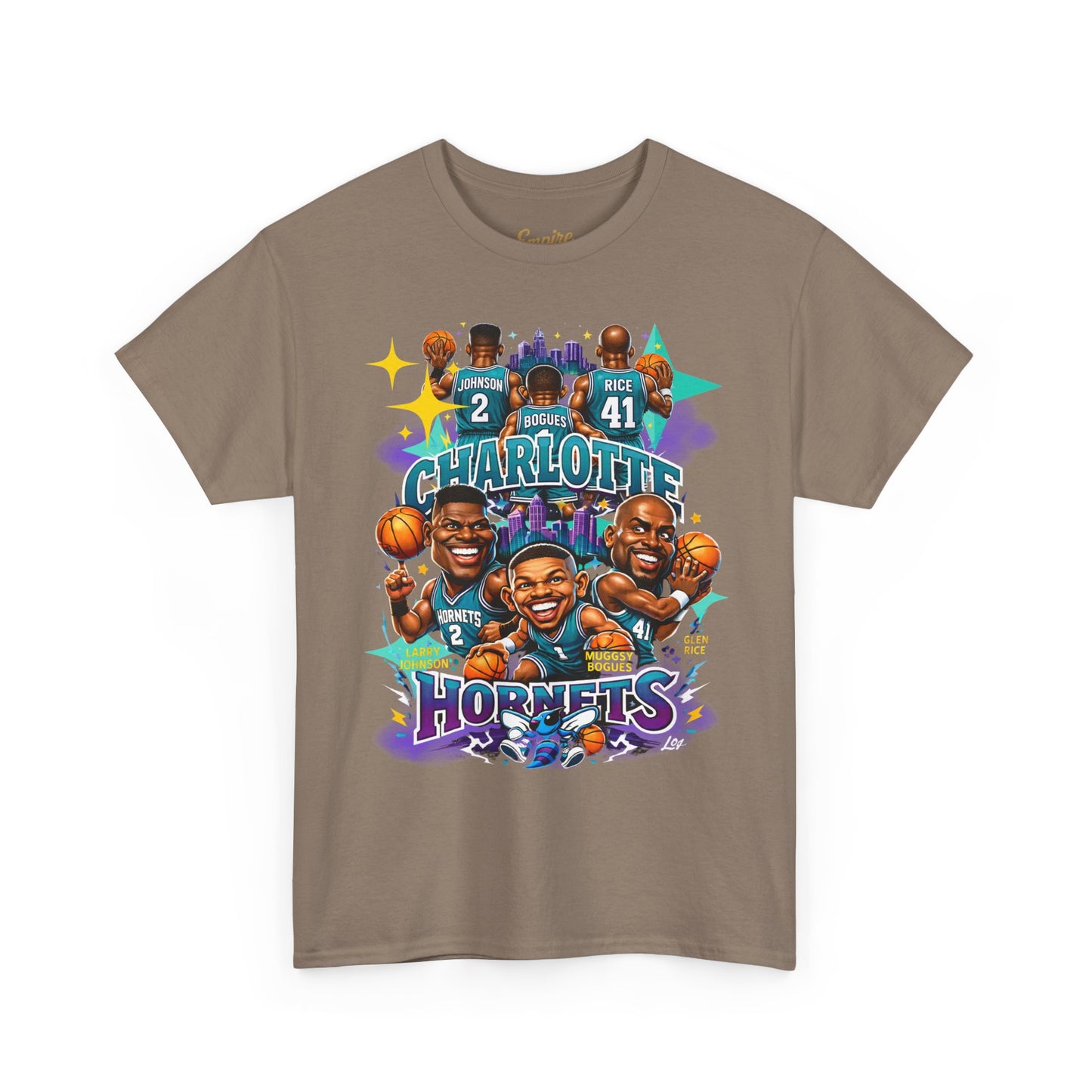 Charlotte Hornets Basketball T-Shirt — Team Player Caricature Tee
