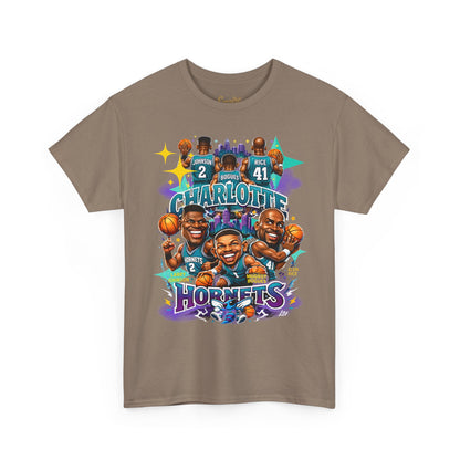 Charlotte Hornets Basketball T-Shirt — Team Player Caricature Tee