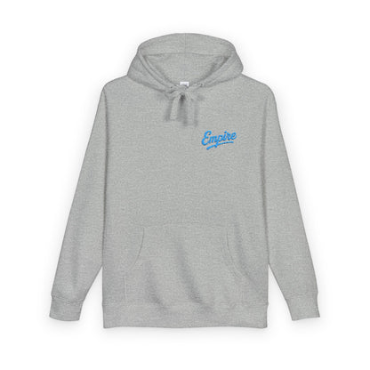Empire Signature Embroidered Hoodie — Minimal Fleece with Carolina Blue 'Empire' Logo