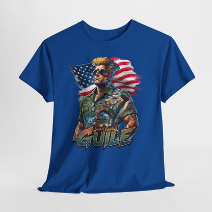 Guile Retro Fighter T‑Shirt — Patriotic Video Game Tribute